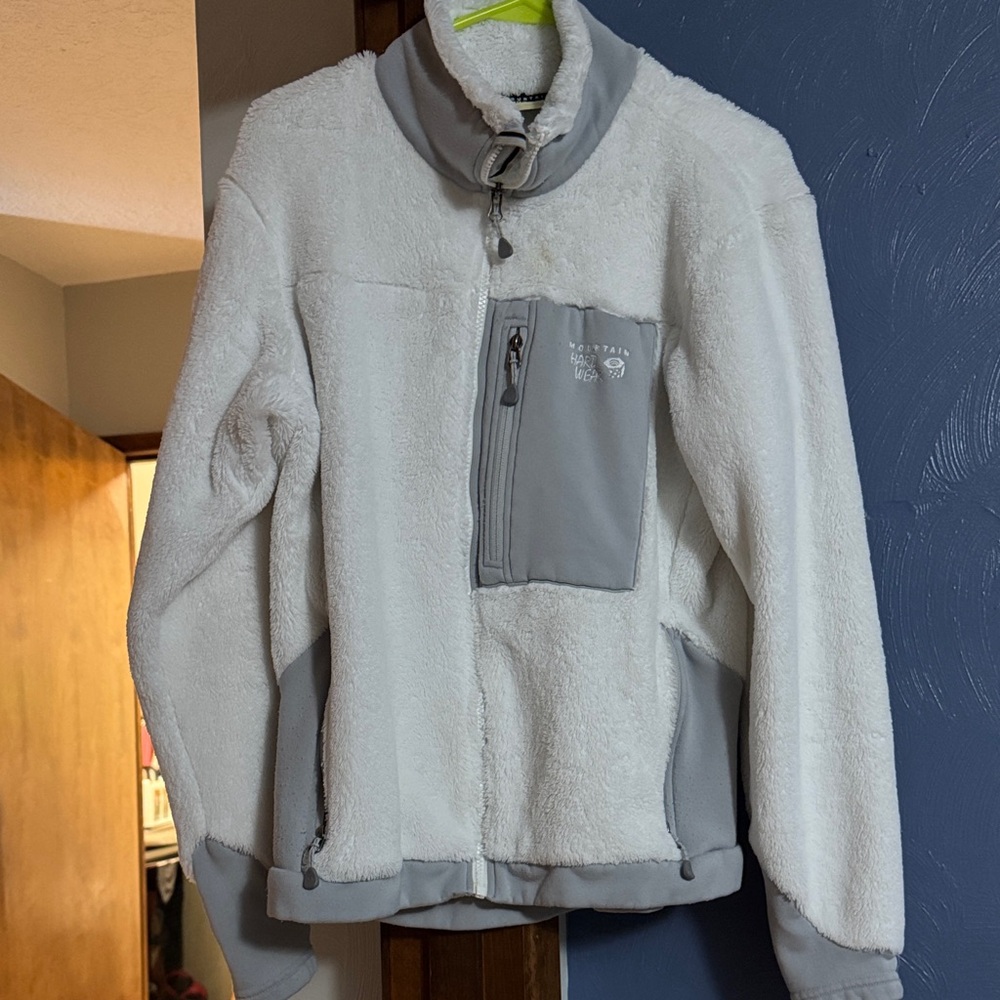 Mountain Hardwear White and Gray Fleece Jacket